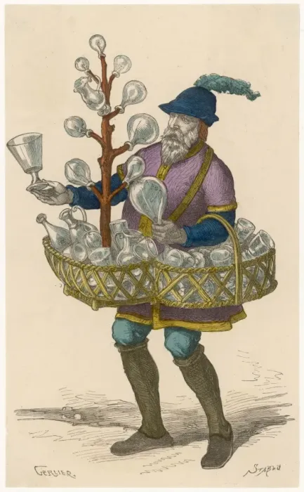 Framed Print : Glass Pedlar C15 France Framed Print : Glass Pedlar C15 France