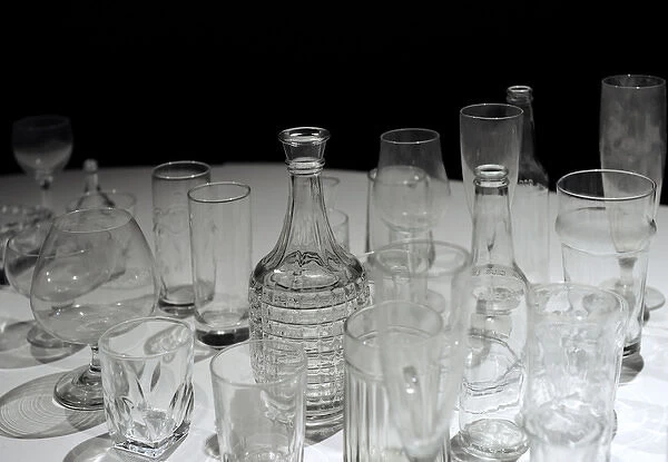 Glassware. Glasses, bottles and jars. Waino Aaltonen Museum
