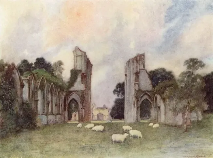 Framed Print : Glastonbury Abbey 1908 Framed Print : Glastonbury Abbey 1908