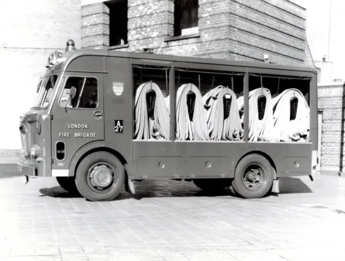 Framed Print : GLC-LFB appliance fleet -- hose laying lorry Framed Print : GLC-LFB appliance fleet -- hose laying lorry