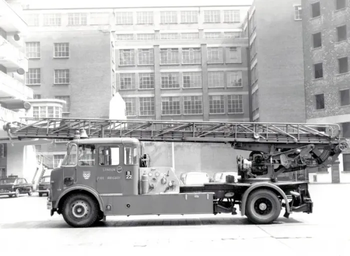 Framed Print : GLC-LFB - Turntable Ladder at Brigade HQ Framed Print : GLC-LFB - Turntable Ladder at Brigade HQ