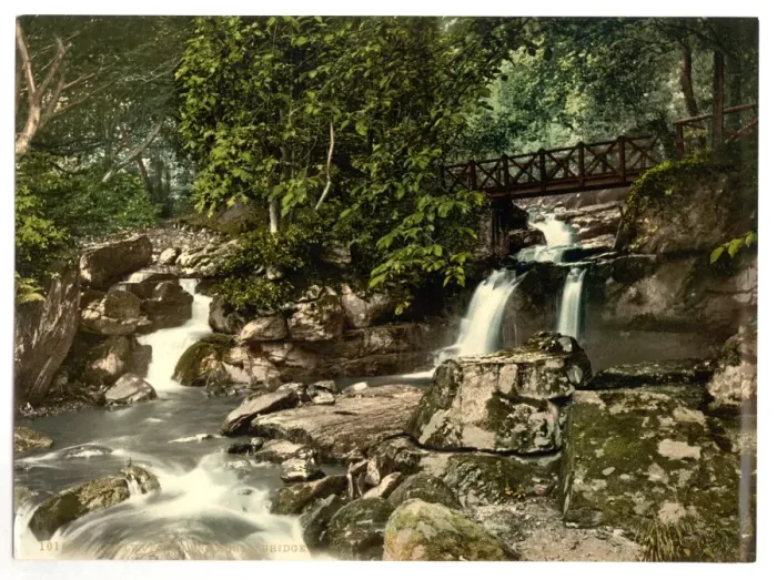 Framed Print : Glen Lyn. falls and upper bridge, Lynton and Lynmouth, Engl Framed Print : Glen Lyn. falls and upper bridge, Lynton and Lynmouth, Engl