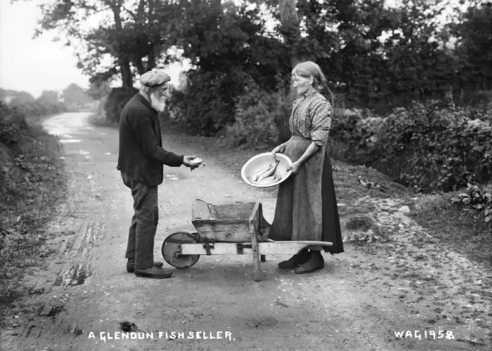Framed Print : A Glendun Fish Seller Framed Print : A Glendun Fish Seller