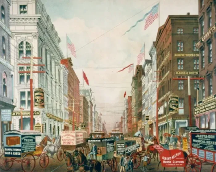 Framed Print : A glimpse of New Yorks dry goods district Framed Print : A glimpse of New Yorks dry goods district