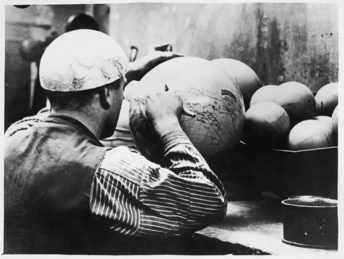 Framed Print : Globe Making 1930S Framed Print : Globe Making 1930S