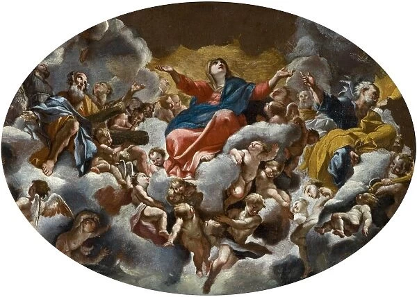 Glorification of Virgin Fresco in Dome of S. Andrea della Va