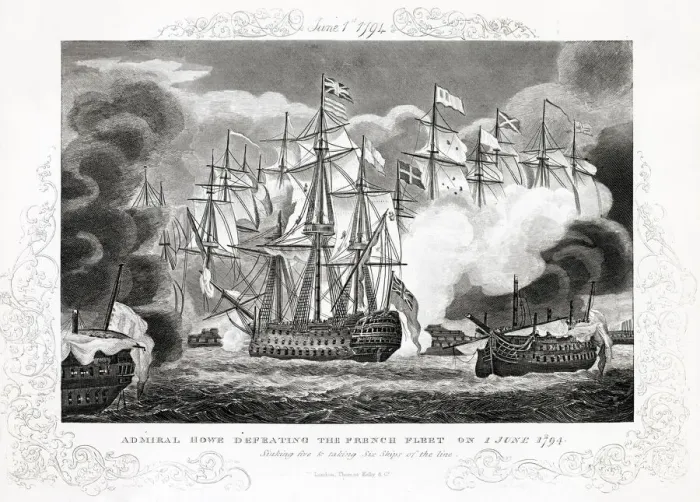 Framed Print : GLORIOUS FIRST OF JUNE The French fleet is defeated by Howe off Ushant Framed Print : GLORIOUS FIRST OF JUNE The French fleet is defeated by Howe off Ushant
