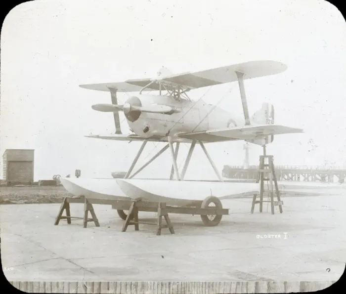 Framed Print : Gloster I, serialed J7234, on floats at Felixstowe in 1924