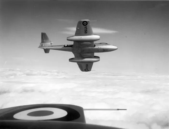 Framed Print : The Gloster Meteor F8 prototype VT150 Framed Print : The Gloster Meteor F8 prototype VT150