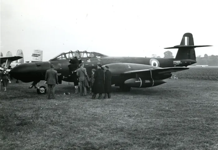 Framed Print : Gloster Meteor NF11, WM232, at the 1953 Royal Aeronautic? Framed Print : Gloster Meteor NF11, WM232, at the 1953 Royal Aeronautic?