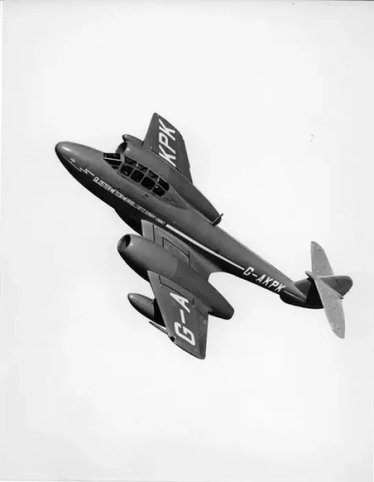 Framed Print : Gloster Meteor T7 demonstrator, G-AKPK Framed Print : Gloster Meteor T7 demonstrator, G-AKPK