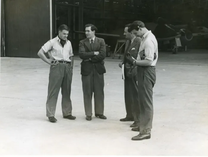 Framed Print : Gloster test pilots: Beamont, Stanbury, Greenwood and Preedy Framed Print : Gloster test pilots: Beamont, Stanbury, Greenwood and Preedy