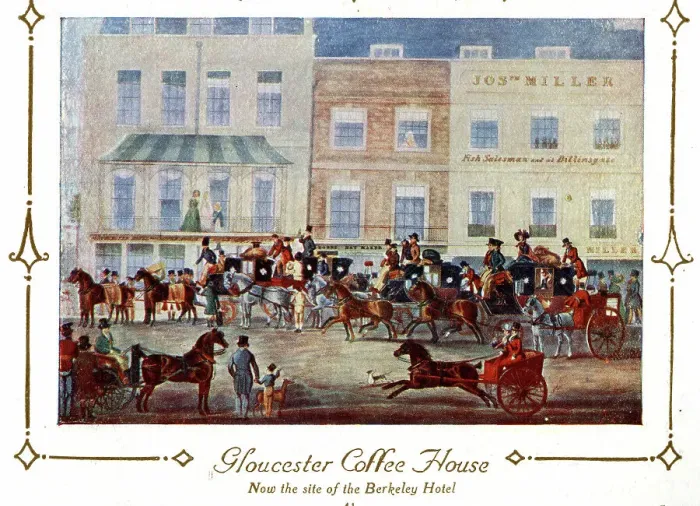 Framed Print : Gloucester Coffee House, now the site of The Savoy Hotel Framed Print : Gloucester Coffee House, now the site of The Savoy Hotel
