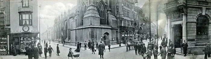 Framed Print : Gloucester Cross, Gloucestershire - Double Panorama postcard Framed Print : Gloucester Cross, Gloucestershire - Double Panorama postcard
