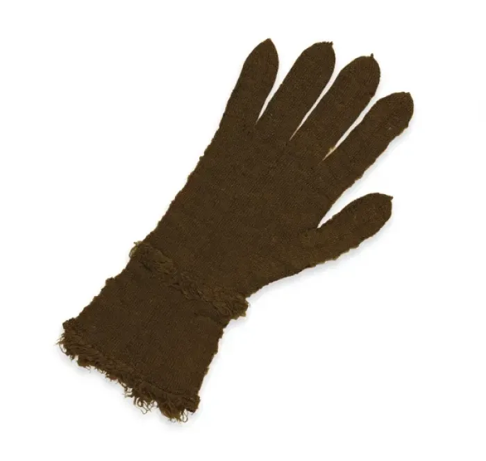 Framed Print : Glove knitted from the beard threads of the pen shell (Pin Framed Print : Glove knitted from the beard threads of the pen shell (Pin