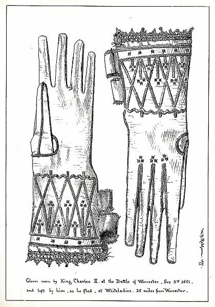 Gloves worn by King Charles II at Battle of Worcester
