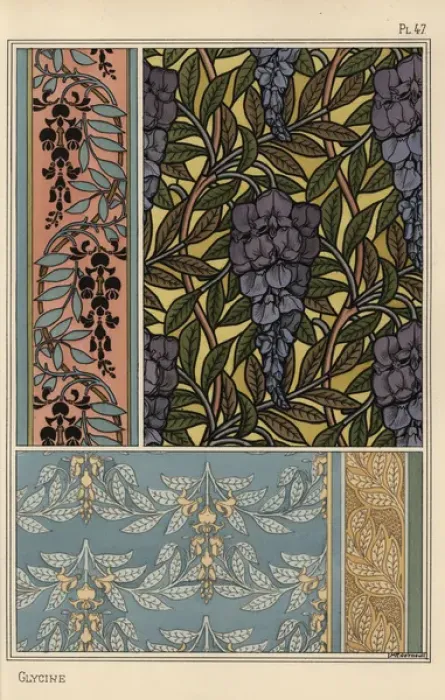 Framed Print : Glycine in art nouveau patterns Framed Print : Glycine in art nouveau patterns