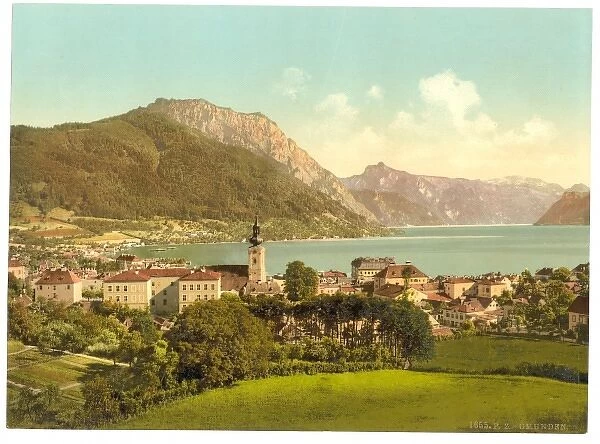 Gmunden, seen from the Calvarienberg, Upper Austria, Austro-