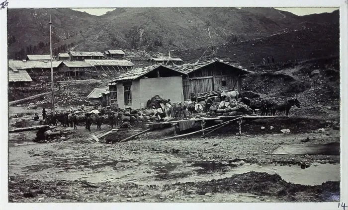 Framed Print : Gnatong, Sikkim, India, from a fascinating album which reveals new details on a little-known campaign in which a British military force brushed aside Tibetan defences to capture Lhasa, in 1904