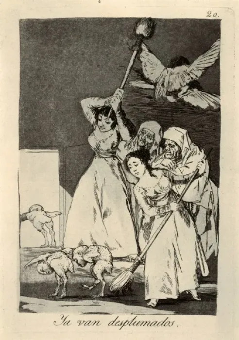 Framed Print : There they go, plucked. Plate 20 of Los Caprichos Framed Print : There they go, plucked. Plate 20 of Los Caprichos