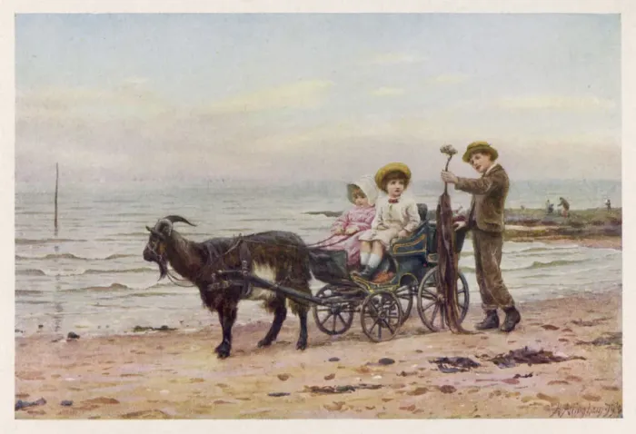 Framed Print : Goat Carriage 1880 Framed Print : Goat Carriage 1880