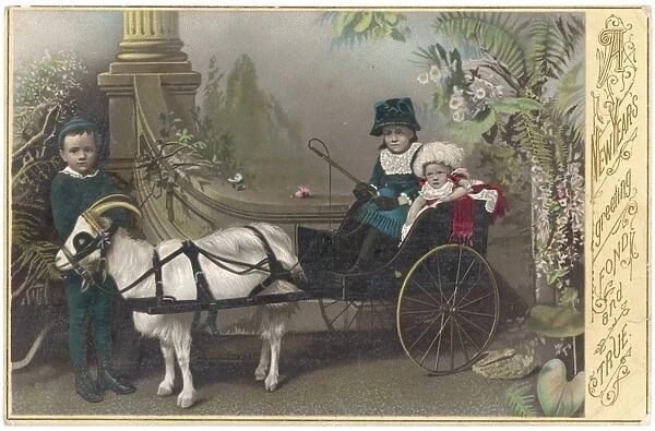 Two in a Goat-Cart C1880