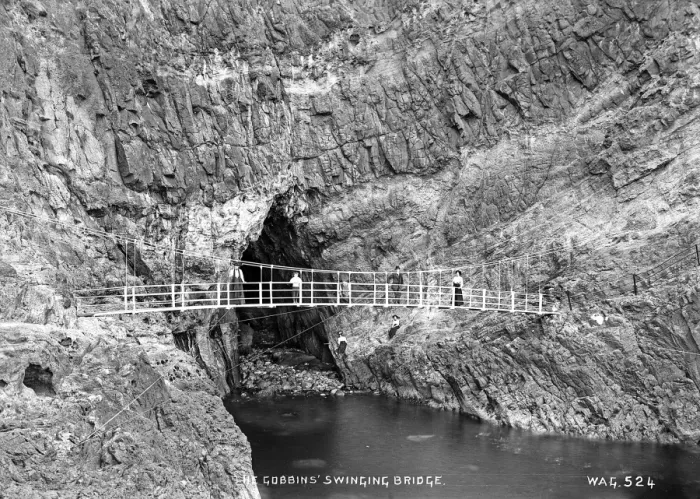 Framed Print : The Gobbins Swinging Bridge Framed Print : The Gobbins Swinging Bridge
