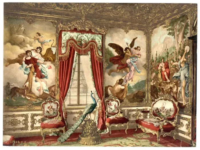 Framed Print : The Gobelin Tapestries, Linderhof Castle, Upper Bavaria, Ger Framed Print : The Gobelin Tapestries, Linderhof Castle, Upper Bavaria, Ger