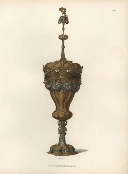 Framed Print : Goblet in gold-plated silver and enamel Framed Print : Goblet in gold-plated silver and enamel