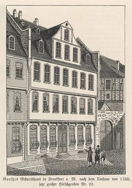 Goethe Birthplace. J W VON GOETHE his birthplace in Frankfurt, Hirschgraben nr. 23