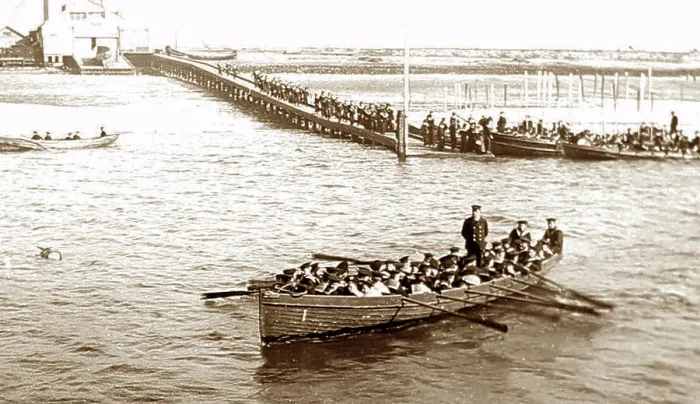 Framed Print : Going ashore, Training Ship Exmouth, early 1900s Framed Print : Going ashore, Training Ship Exmouth, early 1900s