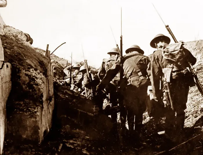 Framed Print : Going up to the front at Croiselles - WW1 Framed Print : Going up to the front at Croiselles - WW1