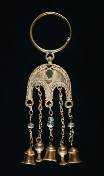 Framed Print : Gold earring with little bells. c. 500 BC. Roman Framed Print : Gold earring with little bells. c. 500 BC. Roman