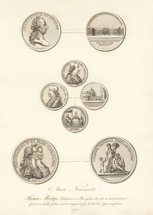Framed Print : Gold medals of HRE Joseph II, Ferdinand IV and Maria Carolina, e Framed Print : Gold medals of HRE Joseph II, Ferdinand IV and Maria Carolina, e