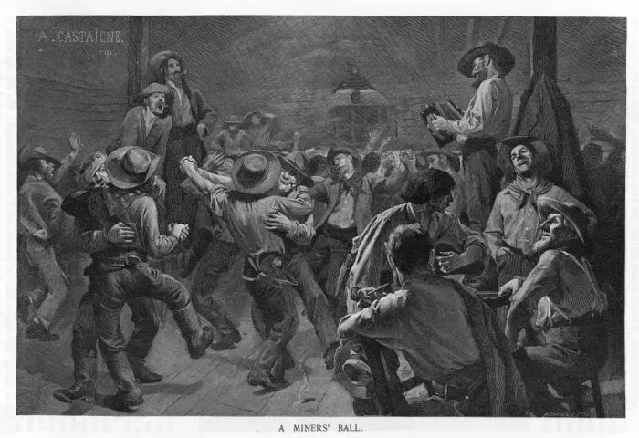 Framed Print : Gold Miners Ball / Usa1849 Framed Print : Gold Miners Ball / Usa1849