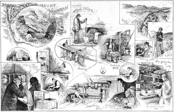 Framed Print : The Gold Mines of Mount Morgan, Wales, 1888 Framed Print : The Gold Mines of Mount Morgan, Wales, 1888