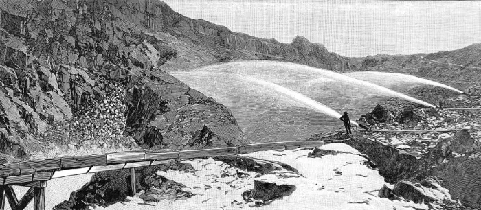 Framed Print : Gold Mining in Nevada County, California, 1888 Framed Print : Gold Mining in Nevada County, California, 1888
