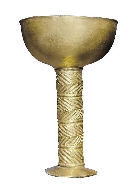 Golden goblet (2500-2000 BC). Hittite art. Jewelry