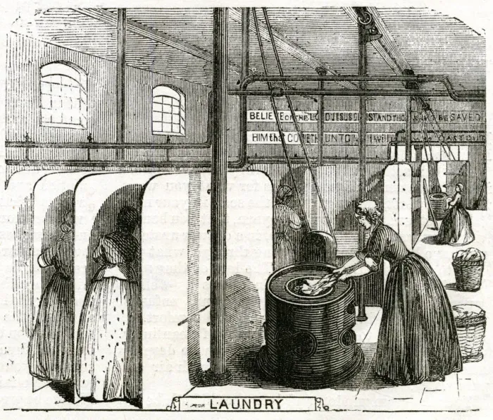 Framed Print : Golden Lane - laundry room 1866 Framed Print : Golden Lane - laundry room 1866