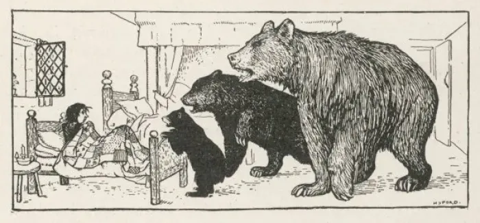 Framed Print : Goldilocks and the bears Framed Print : Goldilocks and the bears