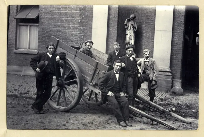 Framed Print : Golf club workers, Trafford Park, Manchester Framed Print : Golf club workers, Trafford Park, Manchester