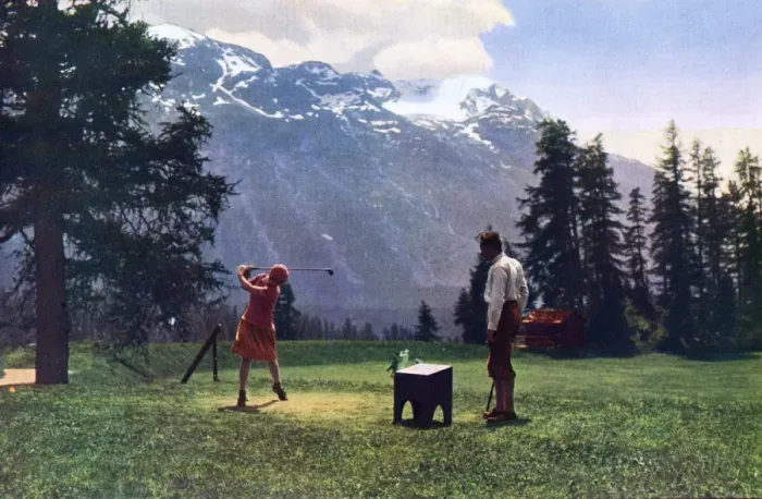 Framed Print : Golf in the Swiss Alps Framed Print : Golf in the Swiss Alps