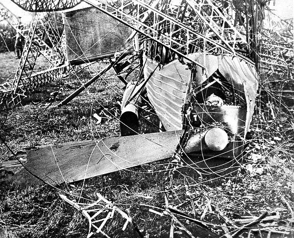 A gondola, part of the wreckage of a German zeppelin