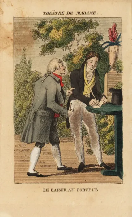 Framed Print : Gontier and Bernard-Leon in Le Baiser au Porteur Framed Print : Gontier and Bernard-Leon in Le Baiser au Porteur