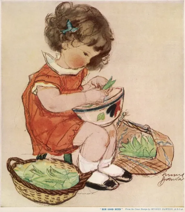 Framed Print : Her Good Deed by Muriel Dawson Framed Print : Her Good Deed by Muriel Dawson