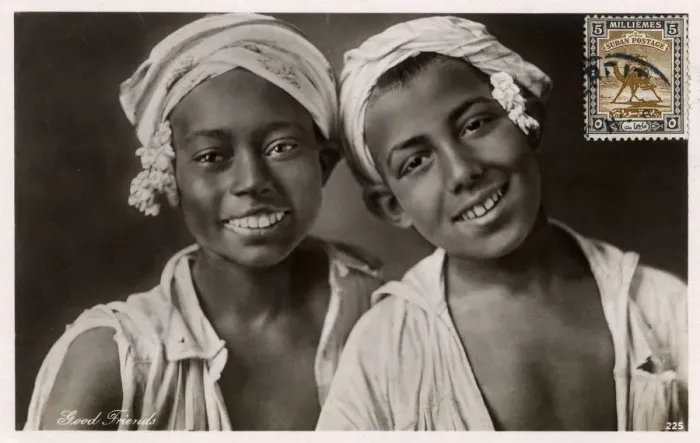 Framed Print : Two Good Friends - Happy young boy and Girl - Cairo Framed Print : Two Good Friends - Happy young boy and Girl - Cairo