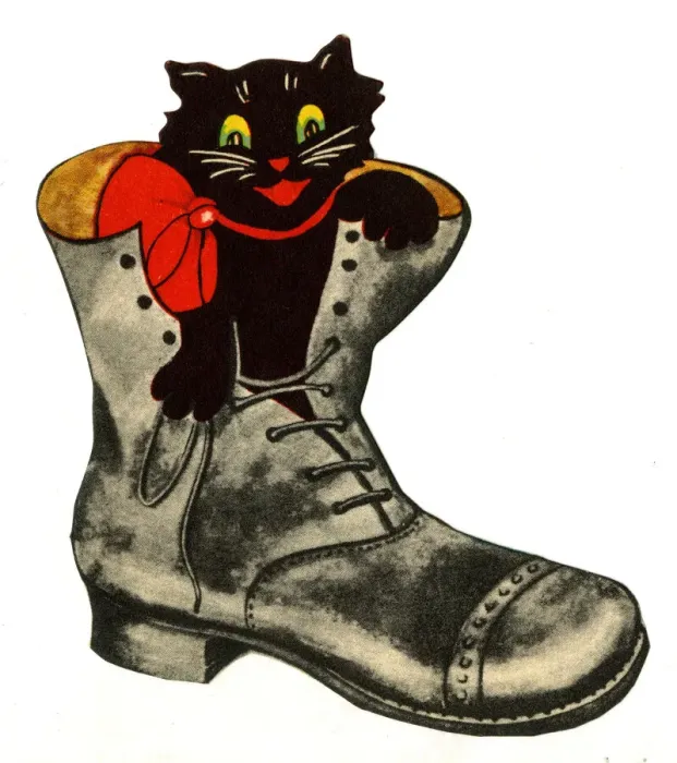 Framed Print : Good Luck card, Lucky Black Cat in a Boot Framed Print : Good Luck card, Lucky Black Cat in a Boot