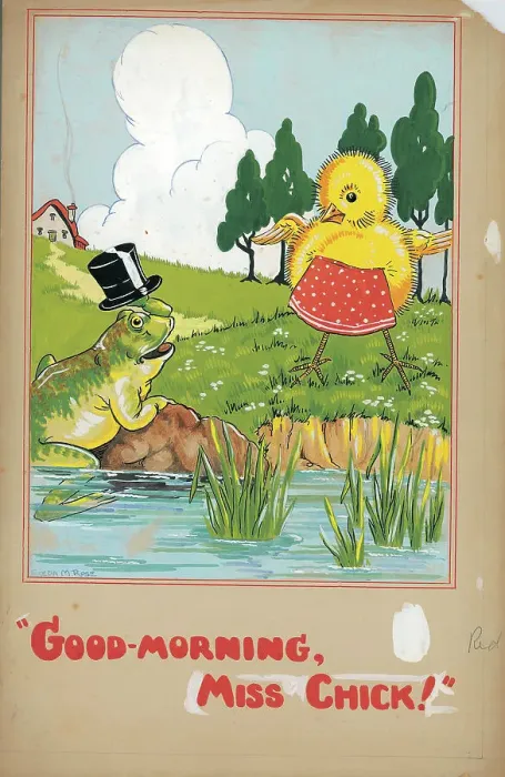 Framed Print : Good Morning miss chick - Frog and chick Framed Print : Good Morning miss chick - Frog and chick