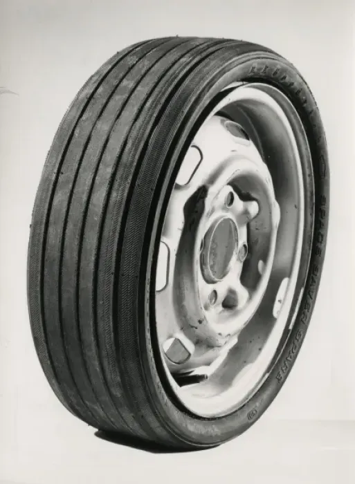Framed Print : Goodrich space saver car tyre Framed Print : Goodrich space saver car tyre