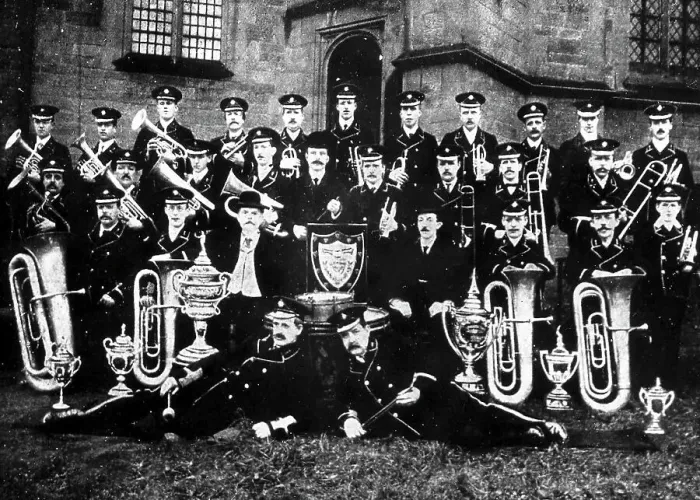 Framed Print : Goodshaw Band, Crawshawbooth, early 1900s Framed Print : Goodshaw Band, Crawshawbooth, early 1900s